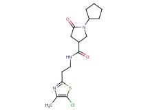 N-[2-(5-chloro-4-methyl-1,3-thiazol-2-yl)ethyl]-1-cyclopentyl-5-oxo-3-pyrrolidinecarboxamide