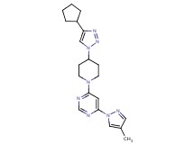 4-[4-(4-cyclopentyl-1H-1,2,3-triazol-1-yl)piperidin-1-yl]-6-(4-methyl-1H-pyrazol-1-yl)pyrimidine