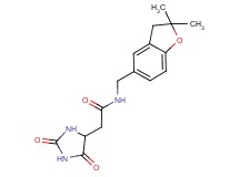 N-[(2,2-dimethyl-2,3-dihydro-1-benzofuran-5-yl)methyl]-2-(2,5-dioxoimidazolidin-4-yl)acetamide