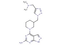 4-[3-({4-[(dimethylamino)methyl]-1H-1,2,3-triazol-1-yl}methyl)piperidin-1-yl]-1H-pyrazolo[3,4-d]pyrimidin-6-amine