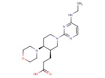 3-{(3R*,4S*)-1-[4-(ethylamino)pyrimidin-2-yl]-4-morpholin-4-ylpiperidin-3-yl}propanoic acid