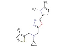 N-{[5-(1,5-dimethyl-1H-pyrrol-2-yl)-1,3,4-oxadiazol-2-yl]methyl}-N-[(3-methyl-2-thienyl)methyl]cyclopropanamine