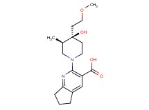 2-[(3R*,4R*)-4-hydroxy-4-(2-methoxyethyl)-3-methyl-1-piperidinyl]-6,7-dihydro-5H-cyclopenta[b]pyridine-3-carboxylic acid
