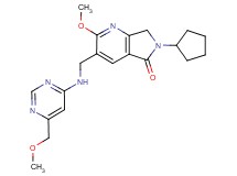 6-cyclopentyl-2-methoxy-3-({[6-(methoxymethyl)pyrimidin-4-yl]amino}methyl)-6,7-dihydro-5H-pyrrolo[3,4-b]pyridin-5-one