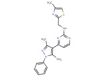 4-(3,5-dimethyl-1-phenyl-1H-pyrazol-4-yl)-N-[(4-methyl-1,3-thiazol-2-yl)methyl]pyrimidin-2-amine