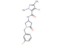 4-chloro-N-[1-(3-fluorobenzyl)-5-oxopyrrolidin-3-yl]-1,3-dimethyl-1H-pyrazole-5-carboxamide