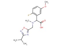 (2-fluoro-5-methoxyphenyl)[[(3-isopropyl-1,2,4-oxadiazol-5-yl)methyl](methyl)amino]acetic acid