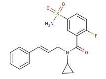 5-(aminosulfonyl)-N-cyclopropyl-2-fluoro-N-[(2E)-3-phenyl-2-propen-1-yl]benzamide