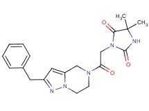 3-[2-(2-benzyl-6,7-dihydropyrazolo[1,5-a]pyrazin-5(4H)-yl)-2-oxoethyl]-5,5-dimethylimidazolidine-2,4-dione