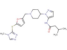 3-methyl-N-{1-[1-({5-[(4-methyl-4H-1,2,4-triazol-3-yl)thio]-2-furyl}methyl)-4-piperidinyl]-1H-pyrazol-5-yl}butanamide