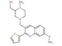 (4-{[7-methoxy-2-(2-thienyl)-3-quinolinyl]methyl}-1-methyl-2-piperazinyl)methanol