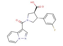 (3S*,4R*)-4-(3-fluorophenyl)-1-(pyrazolo[1,5-a]pyridin-3-ylcarbonyl)pyrrolidine-3-carboxylic acid