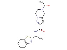 5-acetyl-N-[1-(4,5,6,7-tetrahydro-1,3-benzothiazol-2-yl)ethyl]-4,5,6,7-tetrahydropyrazolo[1,5-a]pyrazine-2-carboxamide
