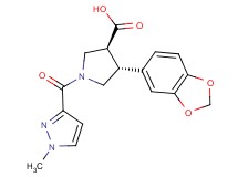 (3S*,4R*)-4-(1,3-benzodioxol-5-yl)-1-[(1-methyl-1H-pyrazol-3-yl)carbonyl]pyrrolidine-3-carboxylic acid