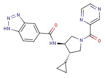 N-[(3R*,4S*)-4-cyclopropyl-1-(pyrazin-2-ylcarbonyl)pyrrolidin-3-yl]-1H-1,2,3-benzotriazole-5-carboxamide