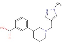 3-{1-[(1-methyl-1H-pyrazol-4-yl)methyl]piperidin-3-yl}benzoic acid