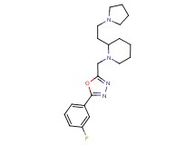 1-{[5-(3-fluorophenyl)-1,3,4-oxadiazol-2-yl]methyl}-2-[2-(1-pyrrolidinyl)ethyl]piperidine
