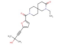 2-ethyl-9-[5-(3-hydroxy-3-methylbut-1-yn-1-yl)-2-furoyl]-2,9-diazaspiro[5.5]undecan-3-one