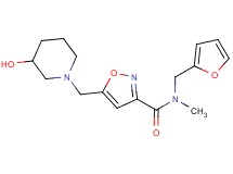 N-(2-furylmethyl)-5-[(3-hydroxypiperidin-1-yl)methyl]-N-methylisoxazole-3-carboxamide