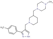 1-methyl-4-[(1-{[3-(4-methylphenyl)-1H-pyrazol-4-yl]methyl}piperidin-3-yl)methyl]piperazine