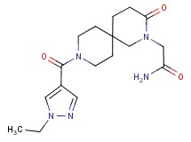 2-{9-[(1-ethyl-1H-pyrazol-4-yl)carbonyl]-3-oxo-2,9-diazaspiro[5.5]undec-2-yl}acetamide