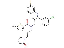 N-{[2-(3-chlorophenyl)-7-fluoro-3-quinolinyl]methyl}-5-methyl-N-[3-(2-oxo-1-pyrrolidinyl)propyl]-2-thiophenecarboxamide
