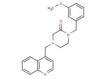 1-(3-methoxybenzyl)-4-(4-quinolinylmethyl)-2-piperazinone