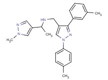 N-{[3-(3-methylphenyl)-1-(4-methylphenyl)-1H-pyrazol-4-yl]methyl}-1-(1-methyl-1H-pyrazol-4-yl)ethanamine