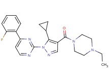 2-{5-cyclopropyl-4-[(4-ethyl-1-piperazinyl)carbonyl]-1H-pyrazol-1-yl}-4-(2-fluorophenyl)pyrimidine