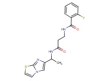 2-fluoro-N-{3-[(1-imidazo[2,1-b][1,3]thiazol-6-ylethyl)amino]-3-oxopropyl}benzamide