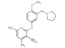 2-[4-methoxy-3-(pyrrolidin-1-ylmethyl)phenoxy]-4,6-dimethylnicotinonitrile