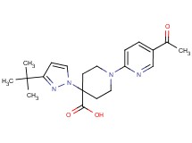 1-(5-acetylpyridin-2-yl)-4-(3-tert-butyl-1H-pyrazol-1-yl)piperidine-4-carboxylic acid