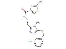 N-(2-{5-[(3-chlorobenzyl)thio]-4-methyl-4H-1,2,4-triazol-3-yl}ethyl)-2-methyl-1,3-thiazole-4-carboxamide