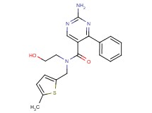 2-amino-N-(2-hydroxyethyl)-N-[(5-methyl-2-thienyl)methyl]-4-phenylpyrimidine-5-carboxamide