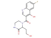 4-[(6-fluoro-4-hydroxyquinolin-3-yl)carbonyl]-3-(2-hydroxyethyl)piperazin-2-one