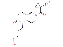 1-{[(4aS*,8aR*)-1-(4-hydroxybutyl)-2-oxooctahydro-1,6-naphthyridin-6(2H)-yl]carbonyl}cyclopropanecarbonitrile