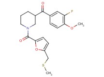 (3-fluoro-4-methoxyphenyl)(1-{5-[(methylthio)methyl]-2-furoyl}-3-piperidinyl)methanone