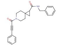 N-benzyl-6-(3-phenyl-2-propynoyl)-6-azaspiro[2.5]octane-1-carboxamide