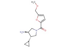 (3R*,4S*)-4-cyclopropyl-1-[5-(methoxymethyl)-2-furoyl]pyrrolidin-3-amine