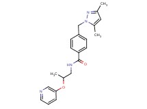 4-[(3,5-dimethyl-1H-pyrazol-1-yl)methyl]-N-[2-(3-pyridinyloxy)propyl]benzamide