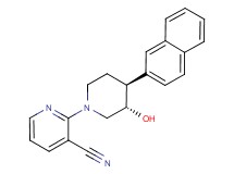 2-[(3S*,4S*)-3-hydroxy-4-(2-naphthyl)piperidin-1-yl]nicotinonitrile