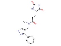 3-(2,5-dioxo-4-imidazolidinyl)-N-methyl-N-[(3-phenyl-1H-pyrazol-4-yl)methyl]propanamide