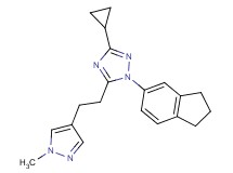 3-cyclopropyl-1-(2,3-dihydro-1H-inden-5-yl)-5-[2-(1-methyl-1H-pyrazol-4-yl)ethyl]-1H-1,2,4-triazole