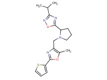 3-isopropyl-5-(1-{[5-methyl-2-(2-thienyl)-1,3-oxazol-4-yl]methyl}-2-pyrrolidinyl)-1,2,4-oxadiazole