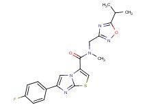 6-(4-fluorophenyl)-N-[(5-isopropyl-1,2,4-oxadiazol-3-yl)methyl]-N-methylimidazo[2,1-b][1,3]thiazole-3-carboxamide