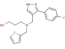 3-[{[3-(4-fluorophenyl)-1H-pyrazol-4-yl]methyl}(2-thienylmethyl)amino]propan-1-ol