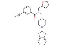 N-{[1-(2,3-dihydro-1H-inden-2-yl)-4-piperidinyl]methyl}-3-ethynyl-N-(tetrahydro-2-furanylmethyl)benzamide