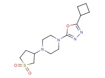 1-(5-cyclobutyl-1,3,4-oxadiazol-2-yl)-4-(1,1-dioxidotetrahydro-3-thienyl)piperazine