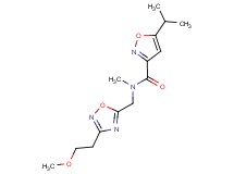 5-isopropyl-N-{[3-(2-methoxyethyl)-1,2,4-oxadiazol-5-yl]methyl}-N-methyl-3-isoxazolecarboxamide