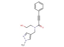 N-(2-hydroxyethyl)-N-[(1-methyl-1H-pyrazol-4-yl)methyl]-3-phenyl-2-propynamide